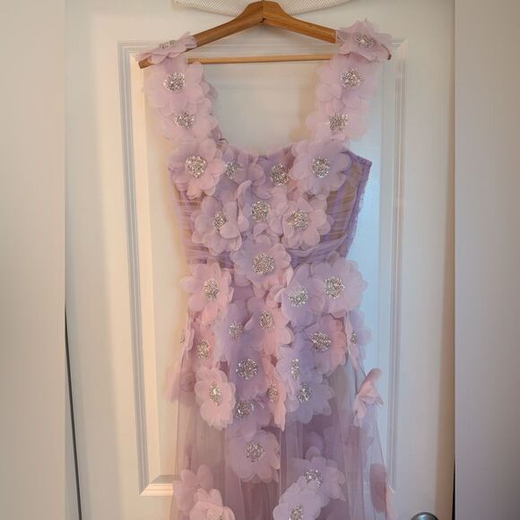 NEW BRONX AND BANCO Rosalie Lilac Lavender Floral Gown, wedding guest max - Picture 5 of 13